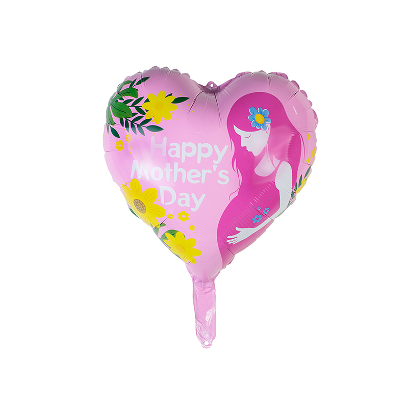 Wholesale Festa Globos - YY-F0916 18″ heart shape Mother’s day Flower And Mama –  Lvyuan