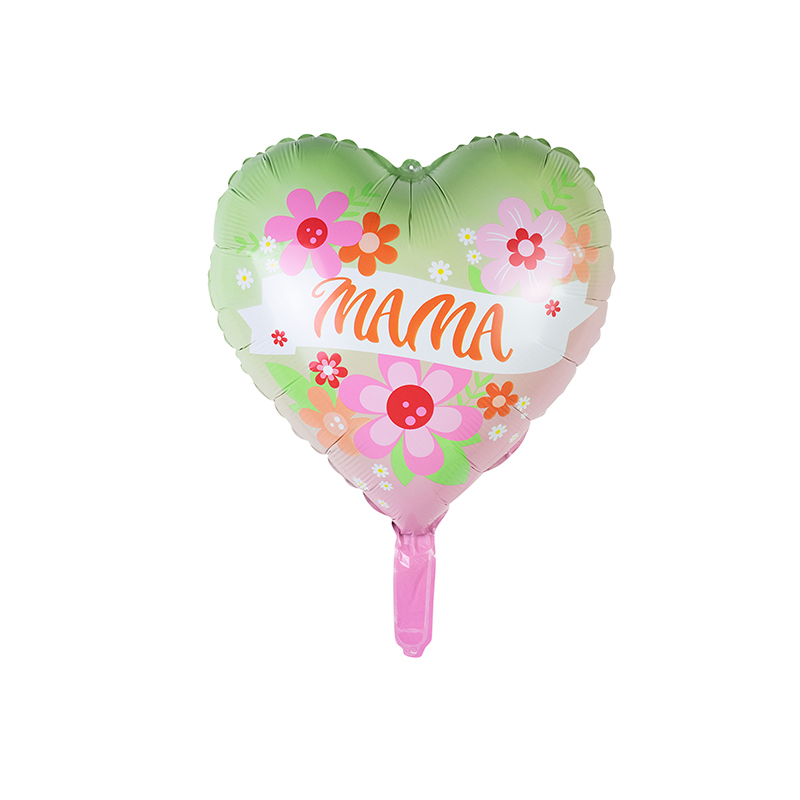 Factory wholesale Football Balloons - 18″ Heart shape Flower banner Mama –  Lvyuan