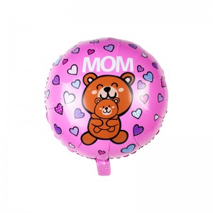 Hot sale Balloon Manufature - 18″ Round shape Mother’s day Pink MOM and child bear  –  Lvyuan