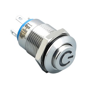 China wholesale 19mm 12v Latching Push Button Switch Factories –  12mm Momentary Metal Push Button Switch High power logo led – LVBO