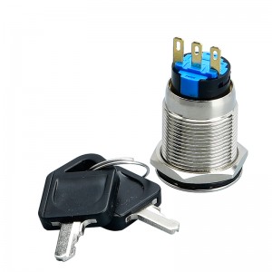 19mm Popular type key switch stainless steel 1NO1NC three pins two position two position smart switch button pusher