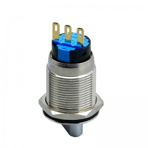 19mm Push Button Switch DPDT Metal selector Rotary Switch Waterproof Stainless Steel 2 Position 1no1nc Switch 3 pins