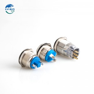 19mm momentary push button switch silver 5 12V LED Switch