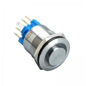22mm Fine And Beautiful Feature Metal Push Button Switch 6Pin Waterproof IP67