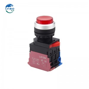 22mm Latching Momentary Plastic Push Button Switch red light High head 24volt