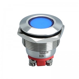 LED metalna indikatorska lampica ploče opreme promjera 22 mm