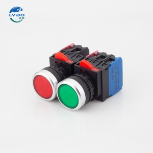 22mm flat magnus Push Button Switch Red Dot illuminatus LED 12V24V48V220V