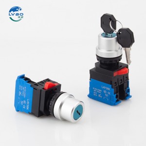 22mm key Push Button Switch industrial control circuits 10A Equipment on off