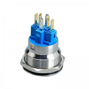 25mm metalowy przełącznik przyciskowy pierścień/zasilanie/jednopunktowe światło LED wodoodporne 6 pinów