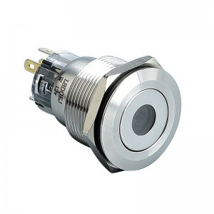 LED direcțional luminos luminos de 22 mm plat/cap înalt impermeabil IP67 1NO1NC 304 comutator buton metalic din oțel inoxidabil