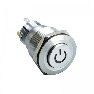 22mm high bright directional LED Flat/High head waterproof IP67 1NO1NC 304 stainless steel metal push button switch