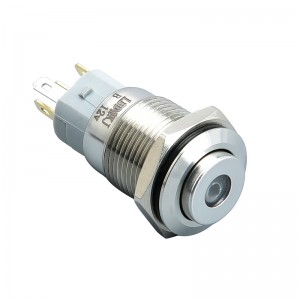 16mm Metal Flat/High head waterproof Momentary/Latching push button switch with led light