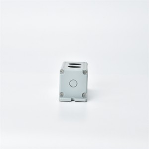 Caixa de interruptores de botón de metal de aleación de aluminio impermeable de dous orificios con oído 45*45