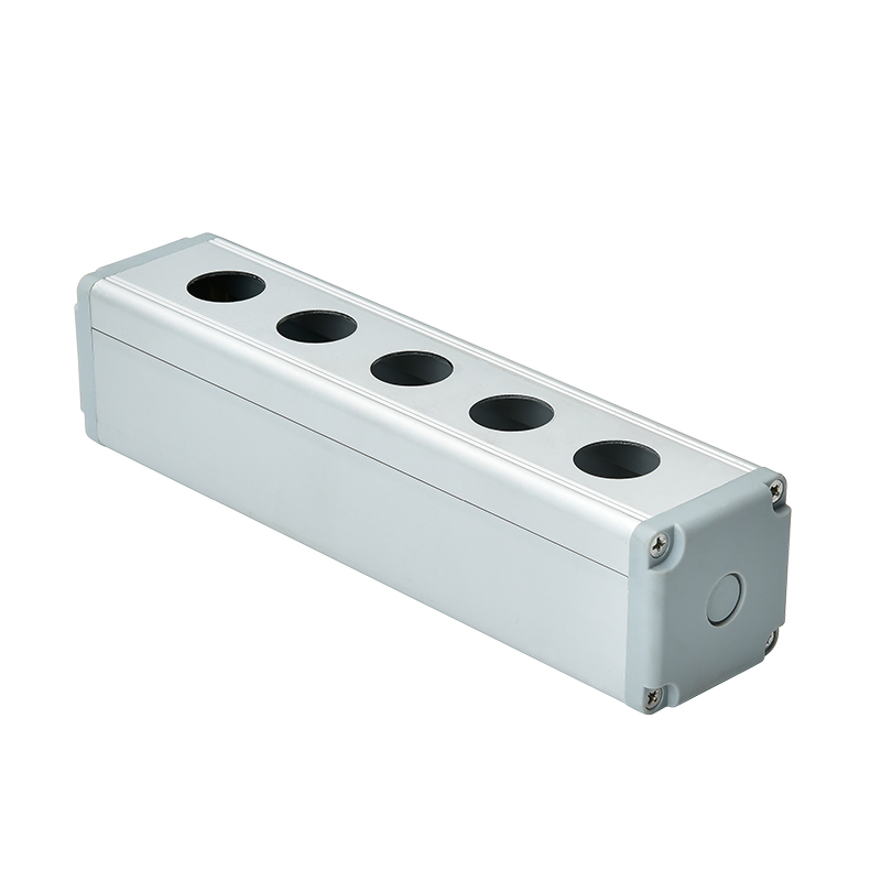 China wholesale Aluminum Push Button Switch Box Manufacturer –  Five Hole No Ear 65*65 waterproof Aluminium Alloy Metal Push Button Switch box – LVBO