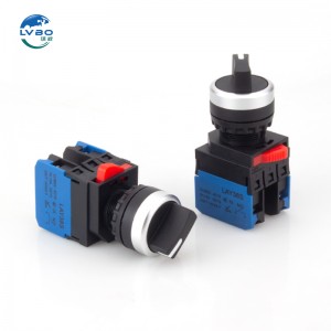 Selector push button switch 10A 22mm kerja rotary switch self return