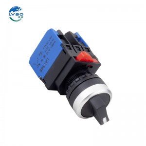 Selector push button switch 10A 22mm work rotary switch self return