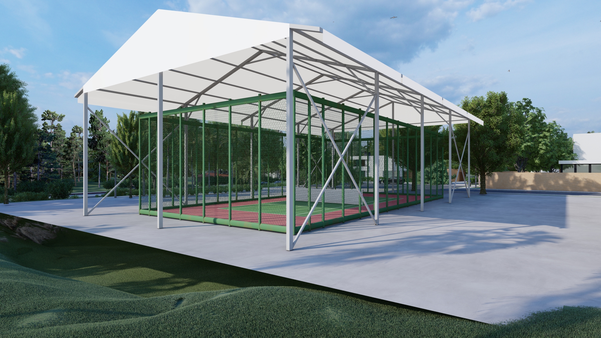 China Padel Tennis Court Cost Manufacturers - Customizable Size High Quality Aluminum Frame Padel Court Tent for Paddle Court –  LVYIN detail pictures