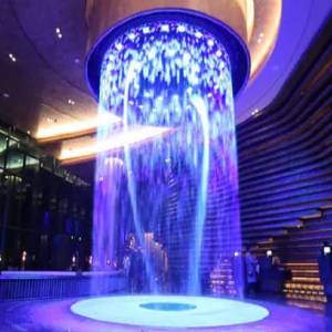 Дигитална водена завеса за водопад од нерѓосувачки челик со повеќе бои графички замавнувачки