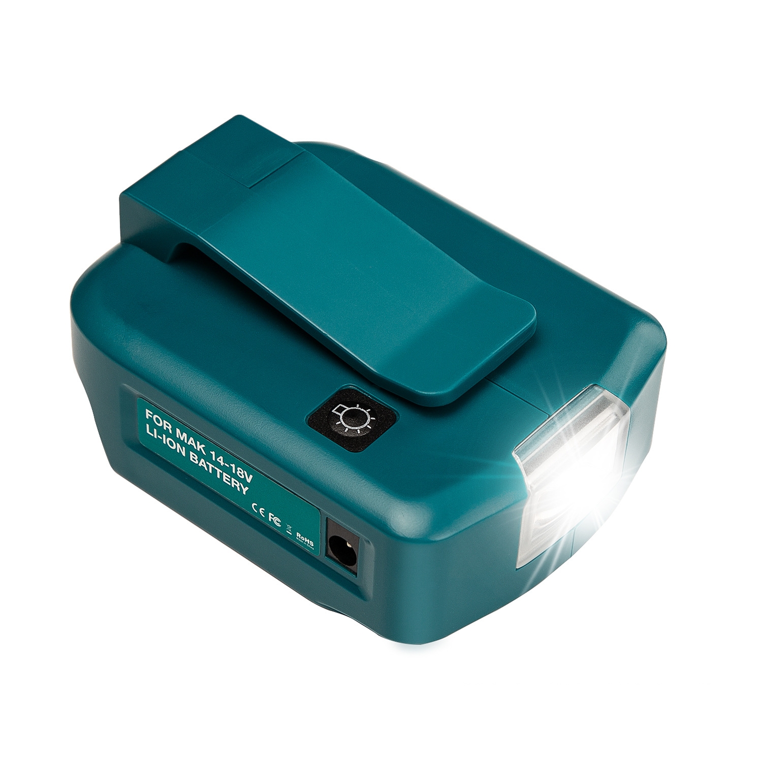 Suitable for Makita ADP05/ADP068 with LED light and 2 USB 14.4V-18V lithium battery converter