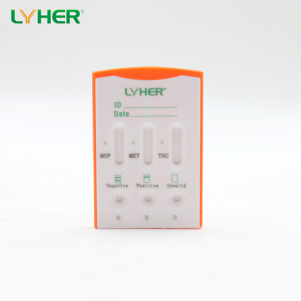 Multi-drugs test kit 3 in 1 urine test cassette MOP/MET/THC
