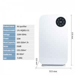 Smart Room HEPA Filter Air Cleaner Desktop Portable Home Air Purifier