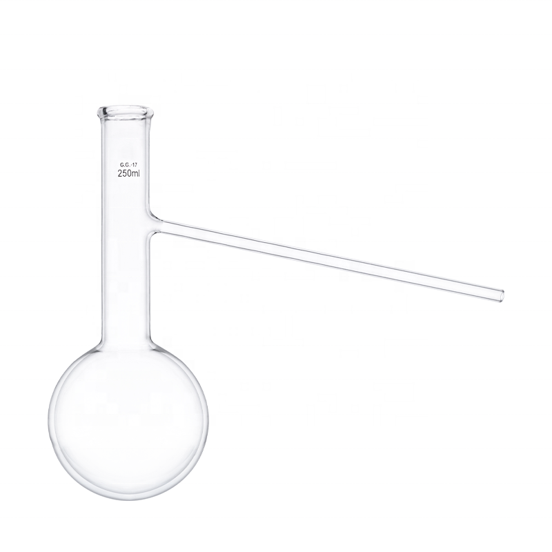 250ml lab distillation glass flask with side arm