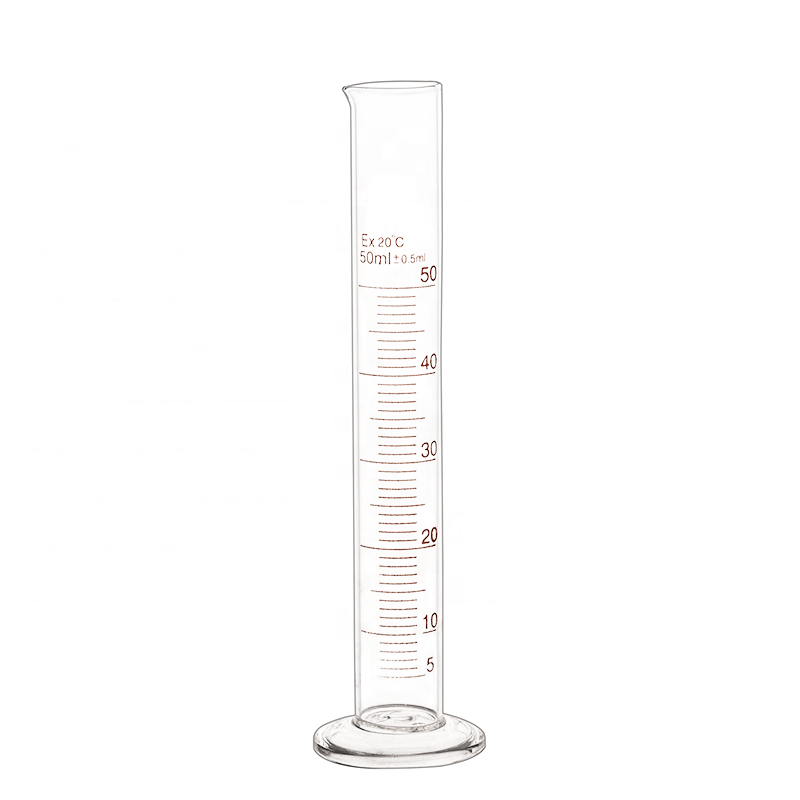 50ml glass graduated measuring cylinder for laboratory