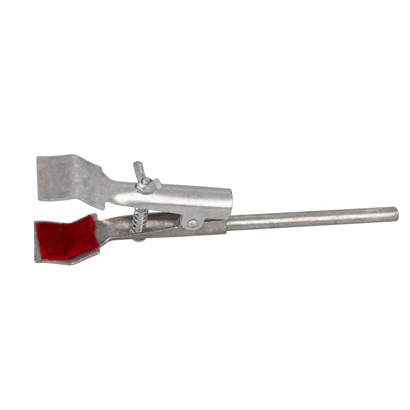 single axis of rotation flask clamp with two claws