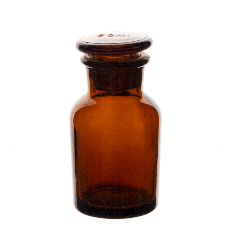 High Quality Glass Flask - 60ml 125ml 250ml brown tea wide neck glass canning jars – Lianying