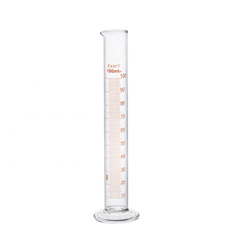100ml transparent glass graduated cylinder for chemistry