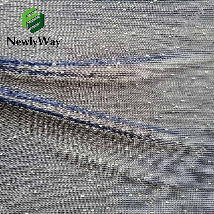 100polyester pleated and printed foil tulle mesh lace fabric for dress-1
