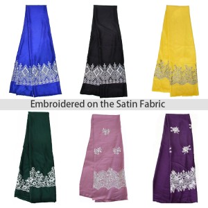 China factory Embroidered Satin Lace Fabric
