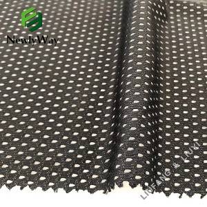 Black low elastic 50D polyester fiber mesh knit fabric for lining