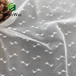 Bow tie pattern nylon spandex stretch warp knitted mesh fabric for garment