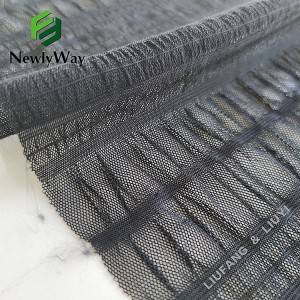 Elastic black knit mesh spandex nylon  jacquard fabric for lady’s voile sleeves