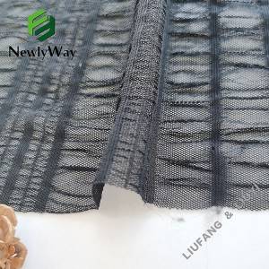 Elastic black knit mesh spandex nylon  jacquard fabric for lady’s voile sleeves