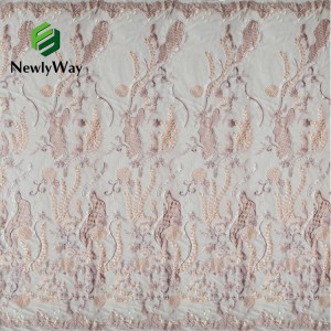 China Factory Elegant Multi-color Folwer Tulle Swiss Lace Embroidery Fabric For Garment Dresses