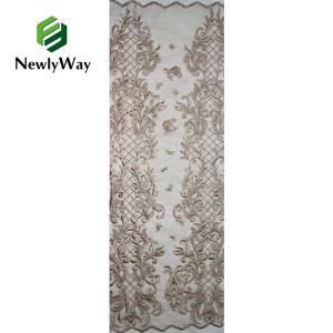 Beautiful design good quality 100% polyester chemical lace embriodery fabric