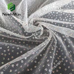 Fashion and simple coloured glitter tulle polyester mesh lace fabric for skirts