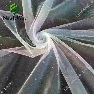 PriceList for Star Tulle Fabric - Fashional nylon material coloures printed and glitter tulle mesh lace fabric for gown dress – Liuyi