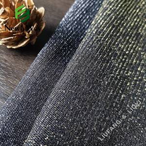Gold thread nylon fiber power stretch tulle hexagonal mesh knit fabric for dresses