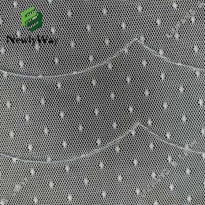 Grey Mermaid Pleated Polka Dot Tulle Polyester Mesh Lace Fabric for Dress