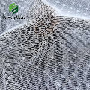 High Quality Tulle Material - Hollow dots design nylon spandex stretch knit diamond mesh fabric for underwear – Liuyi