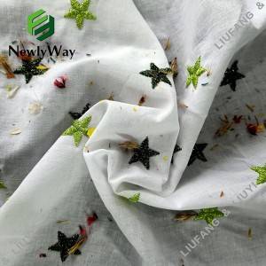 Home Textiles Fashion Star Embroidered Plain White Lace Fabric for Upholstery