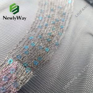 Hot sale fancy meteor star embroidered sequin nylon tulle mesh lace fabric for dresses