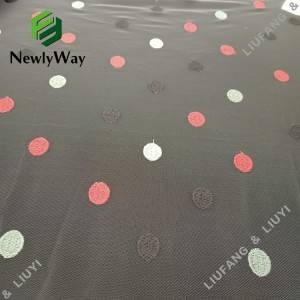 Wholesale Dealers of Flocked Fabric - Polka dot pattern embroidered nylon tulle mesh lace fabric for baby’s skirts – Liuyi