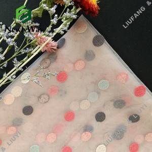 Polka dot pattern embroidered nylon tulle mesh lace fabric for baby’s skirts