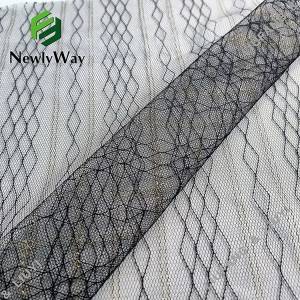 Illusion nylon gold thread mesh netting lace tulle fabric for wedding dress