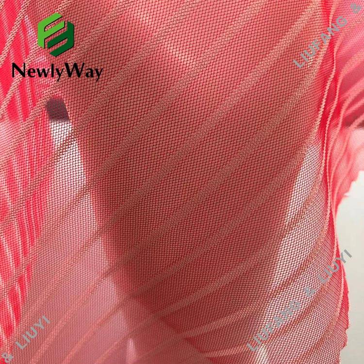 China Lastest Design Nylon Polyester Blend Stripe Mesh Net Tulle
