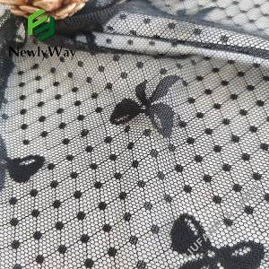 OEM Factory for Pink Tulle Fabric - Linking woven bows black knit spandex nylon mesh fabric for clothing – Liuyi